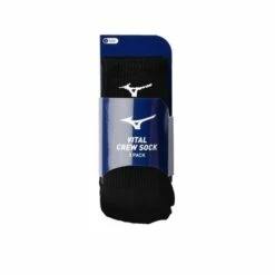 Promo 🧨 MIZUNO VITAL CREW SOCK 3-PACK BLACK LARGE 🎉 -Baseball Sales 2022 image 1209
