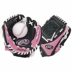 Outlet 😍 RAWLINGS PLAYERS T-BALL GLOVE PL91 9" LHT - PINK/BLACK ❤️ -Baseball Sales 2022 image 655